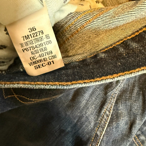 Lucky Brand Jeans Mens 36x32 Blue Denim 361 Vintage Straight Medium Wash - Picture 10 of 12